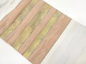 横段に木目模様織出し名古屋帯